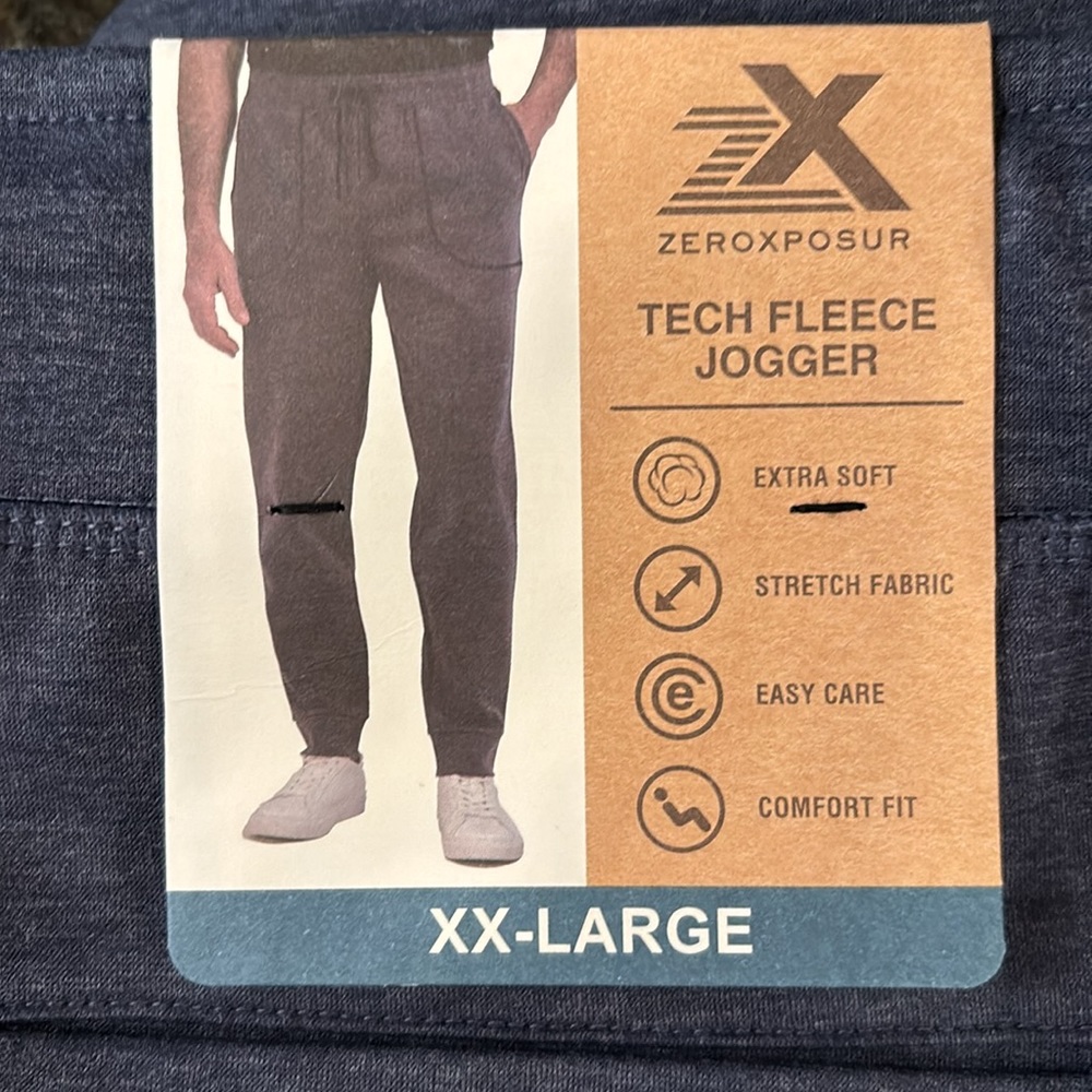 NWT ZeroXposur Denim Blue Tech Fleece Jogger Size XXL